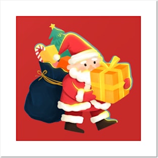 Santa and Christmas gifts Posters and Art